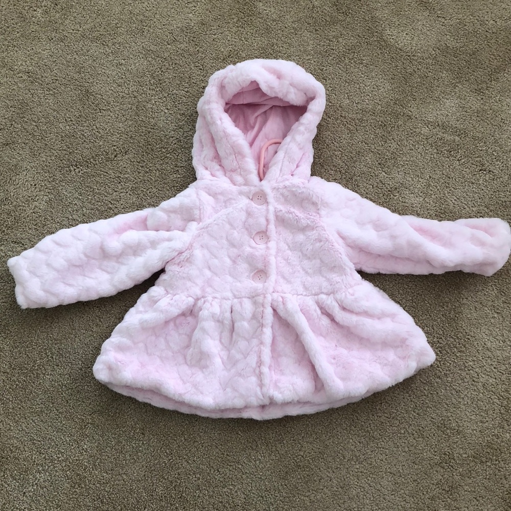 Pink faux fur winter coat
